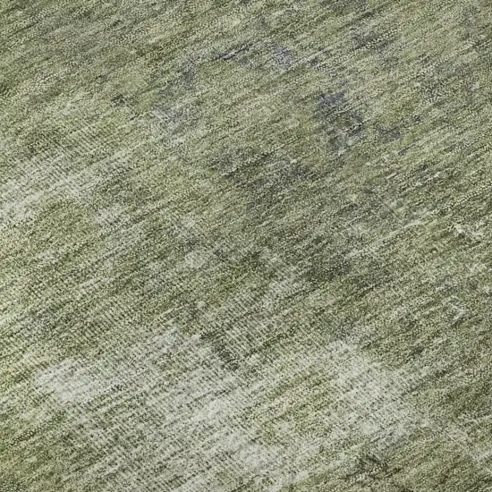 Artichoke Green Gray And Silver Abstract Washable Area Rug With UV Protection Photo 2