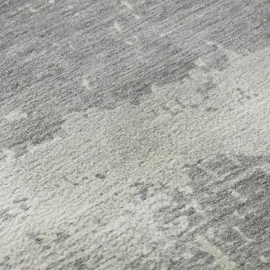 Artichoke Green Gray And Silver Abstract Washable Area Rug With UV Protection Photo 8
