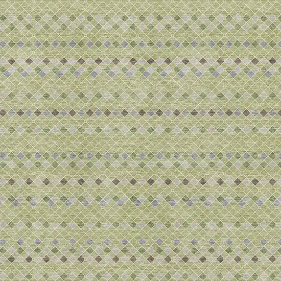 Artichoke Green Gray And Silver Striped Washable Area Rug With UV Protection Photo 2