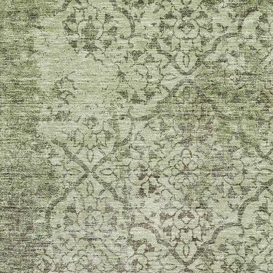 Artichoke Green Gray And Taupe Abstract Washable Area Rug With UV Protection Photo 3
