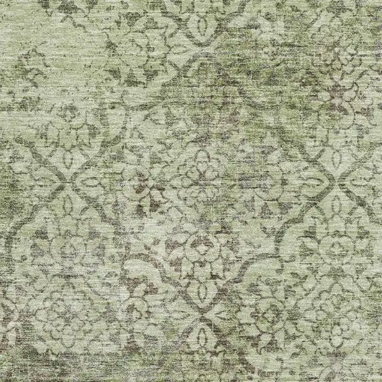 Artichoke Green Gray And Taupe Abstract Washable Area Rug With UV Protection Photo 3
