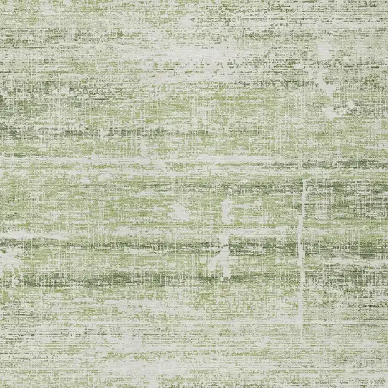 Artichoke Green Green And Ivory Abstract Washable Indoor Outdoor Area Rug Photo 4