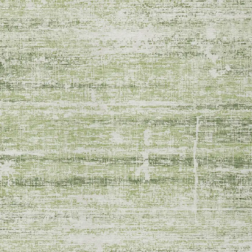 Artichoke Green Green And Ivory Abstract Washable Indoor Outdoor Area Rug Photo 4