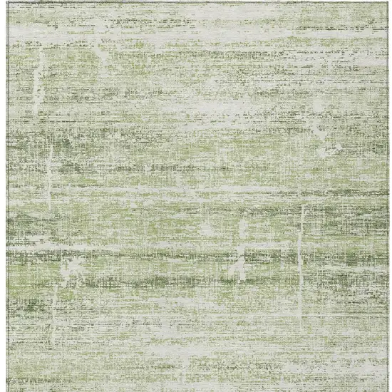 Artichoke Green Green And Ivory Abstract Washable Indoor Outdoor Area Rug Photo 7