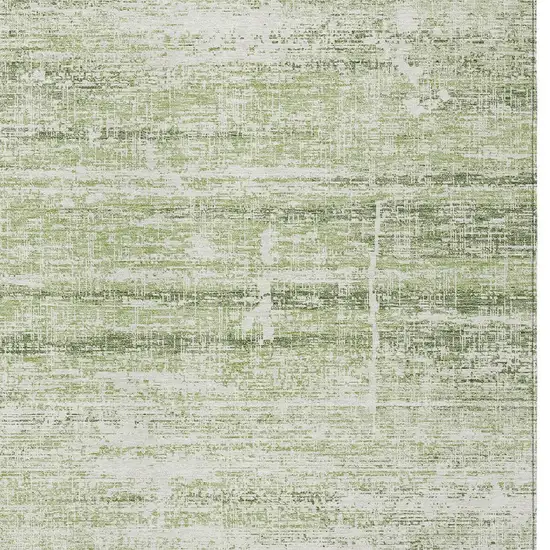 Artichoke Green Green And Ivory Abstract Washable Indoor Outdoor Area Rug Photo 6