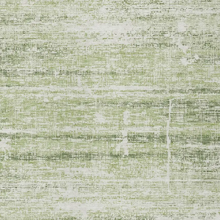 Artichoke Green Green And Ivory Abstract Washable Indoor Outdoor Area Rug Photo 4
