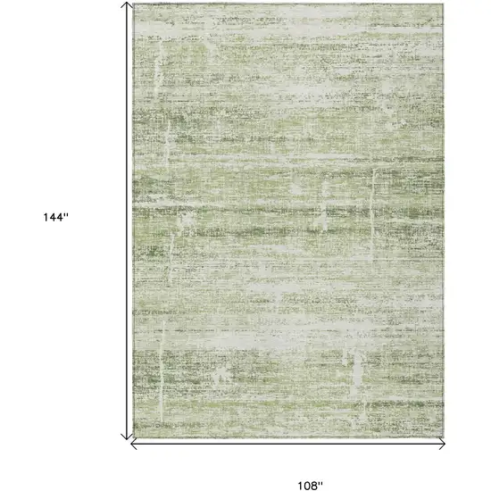 Artichoke Green Green And Ivory Abstract Washable Indoor Outdoor Area Rug Photo 3