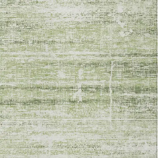 Artichoke Green Green And Ivory Abstract Washable Indoor Outdoor Area Rug Photo 6