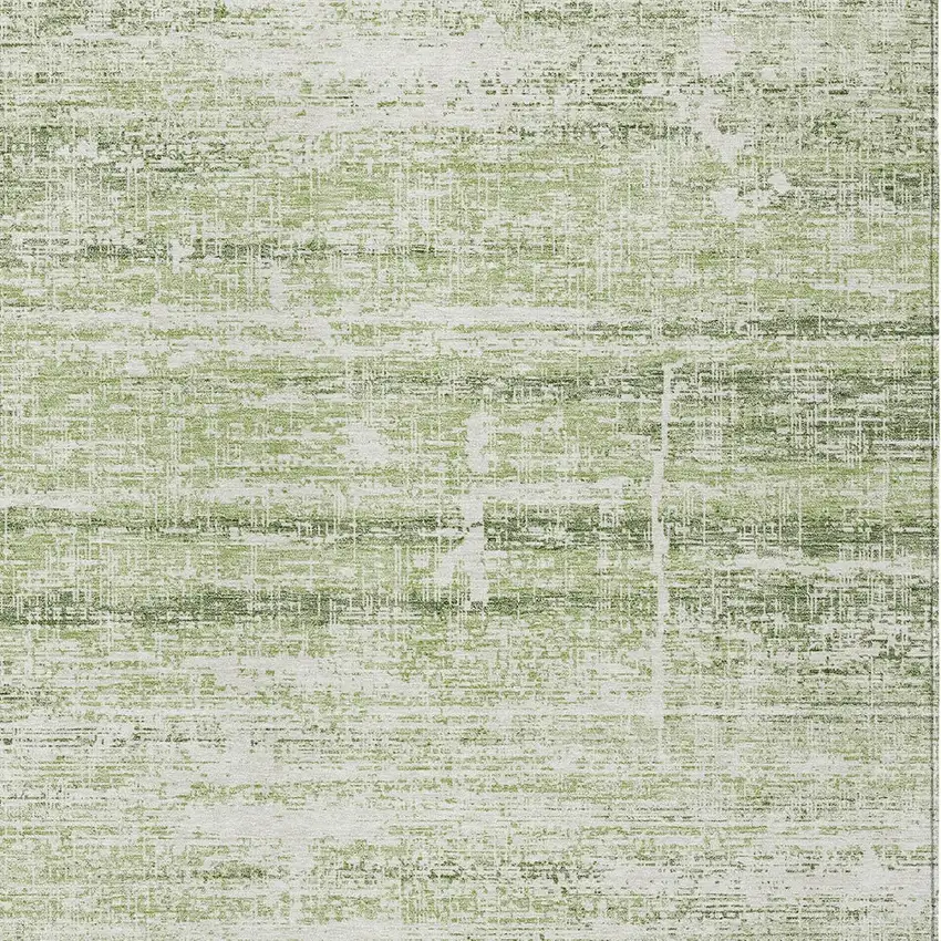 Artichoke Green Green And Ivory Abstract Washable Indoor Outdoor Area Rug Photo 6
