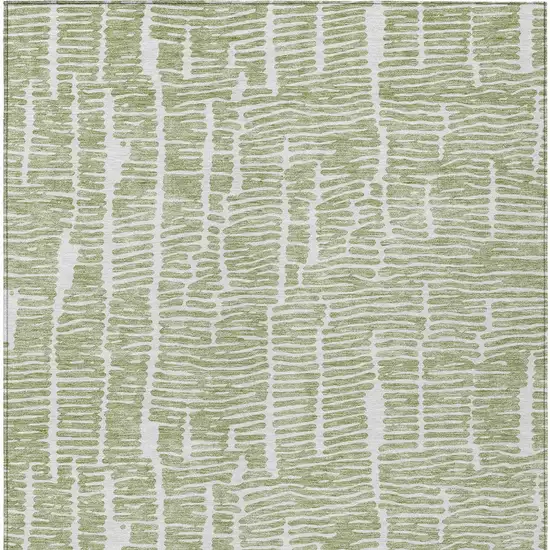 Artichoke Green Green And Ivory Abstract Washable Indoor Outdoor Area Rug Photo 6
