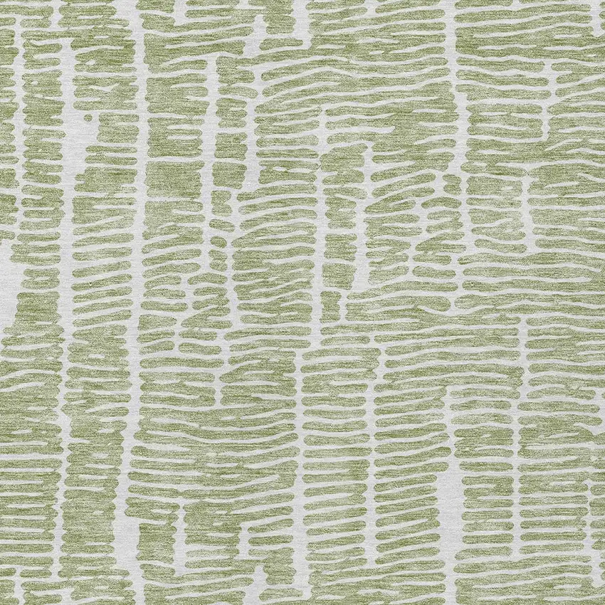 Artichoke Green Green And Ivory Abstract Washable Indoor Outdoor Area Rug Photo 5
