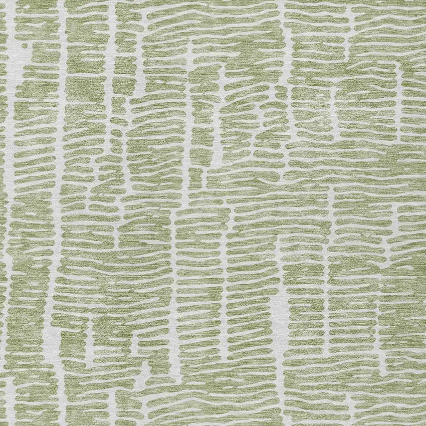 Artichoke Green Green And Ivory Abstract Washable Indoor Outdoor Area Rug Photo 5