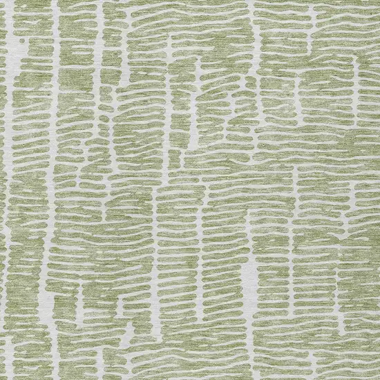 Artichoke Green Green And Ivory Abstract Washable Indoor Outdoor Area Rug Photo 5