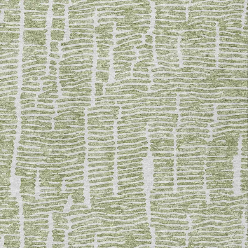 Artichoke Green Green And Ivory Abstract Washable Indoor Outdoor Area Rug Photo 5