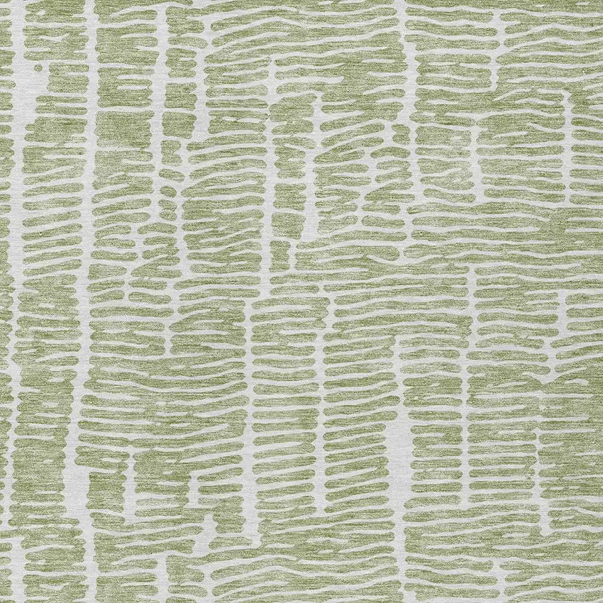 Artichoke Green Green And Ivory Abstract Washable Indoor Outdoor Area Rug Photo 5