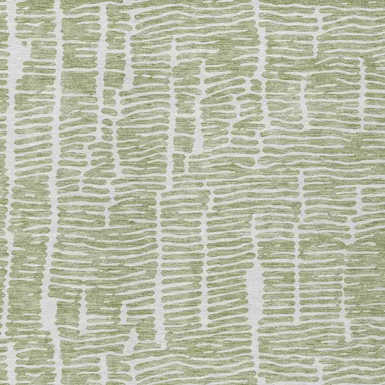Artichoke Green Green And Ivory Abstract Washable Indoor Outdoor Area Rug Photo 5