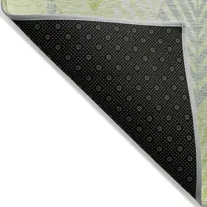 Photo of Artichoke Green Green And Ivory Floral Washable Indoor Outdoor Area Rug