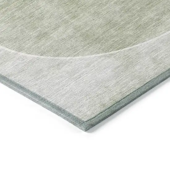 Artichoke Green Green And Ivory Geometric Washable Indoor Outdoor Area Rug Photo 5