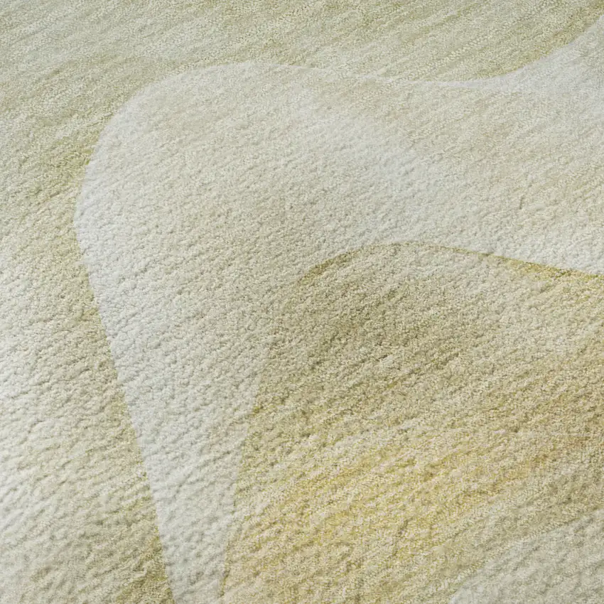 Artichoke Green Ivory And Beige Abstract Washable Area Rug With UV Protection Photo 8