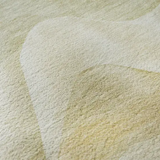 Artichoke Green Ivory And Beige Abstract Washable Area Rug With UV Protection Photo 9