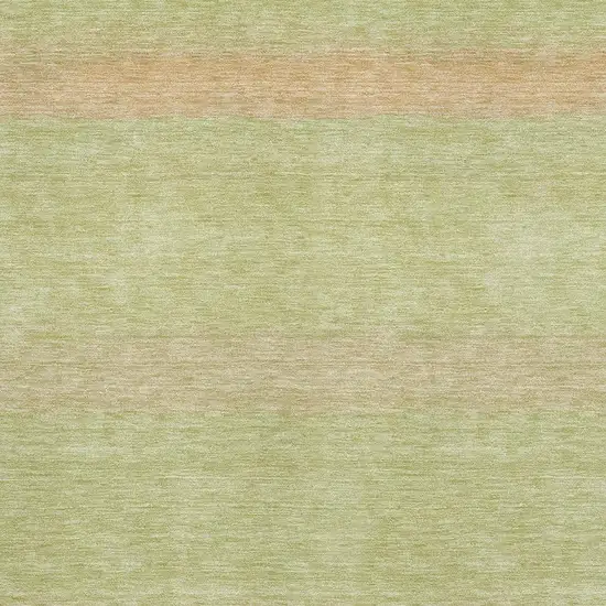 Artichoke Green Ivory And Beige Striped Washable Area Rug With UV Protection Photo 4