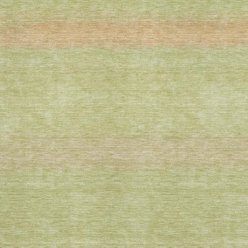Artichoke Green Ivory And Beige Striped Washable Area Rug With UV Protection Photo 4