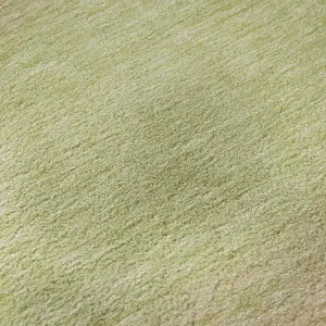 Photo of Artichoke Green Ivory And Beige Striped Washable Area Rug With UV Protection