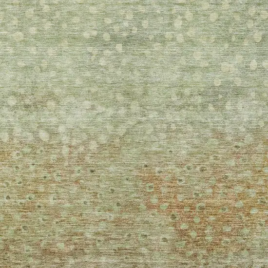 Artichoke Green Ivory And Brown Abstract Washable Indoor Outdoor Area Rug Photo 5