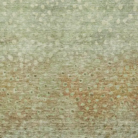 Artichoke Green Ivory And Brown Abstract Washable Indoor Outdoor Area Rug Photo 5