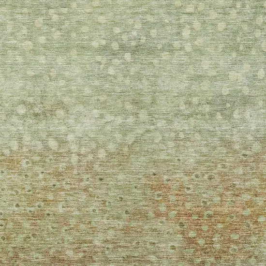 Artichoke Green Ivory And Brown Abstract Washable Indoor Outdoor Area Rug Photo 5