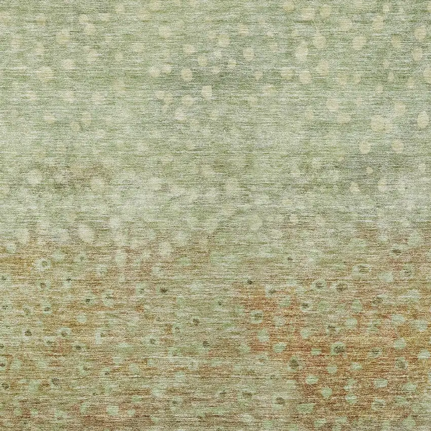 Artichoke Green Ivory And Brown Abstract Washable Indoor Outdoor Area Rug Photo 5