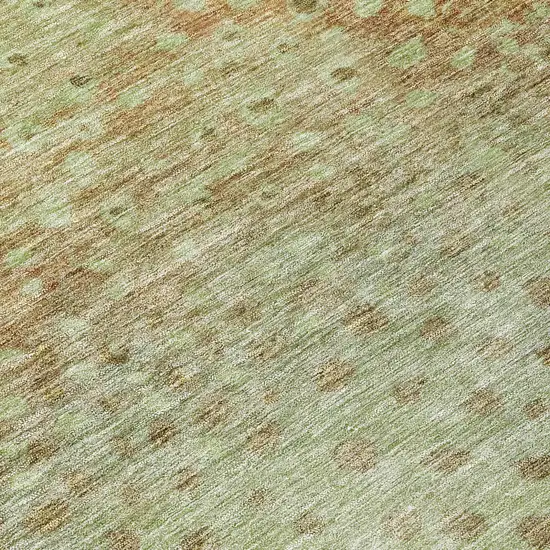 Artichoke Green Ivory And Brown Abstract Washable Indoor Outdoor Area Rug Photo 8