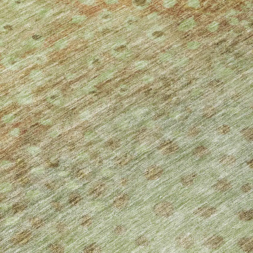 Artichoke Green Ivory And Brown Abstract Washable Indoor Outdoor Area Rug Photo 8