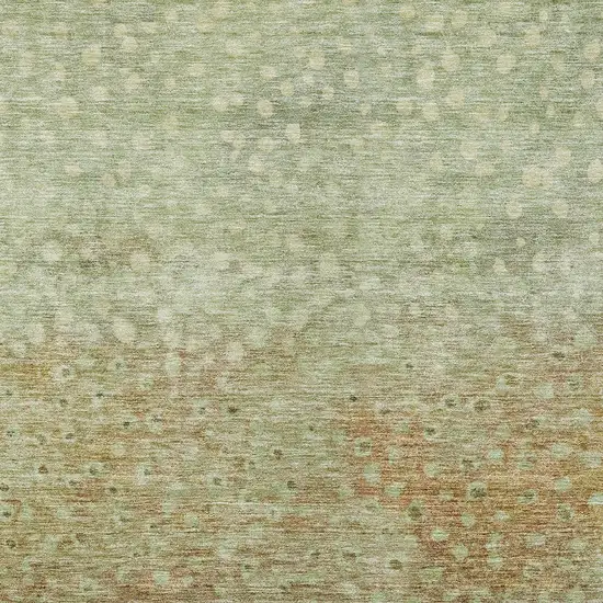 Artichoke Green Ivory And Brown Abstract Washable Indoor Outdoor Area Rug Photo 5