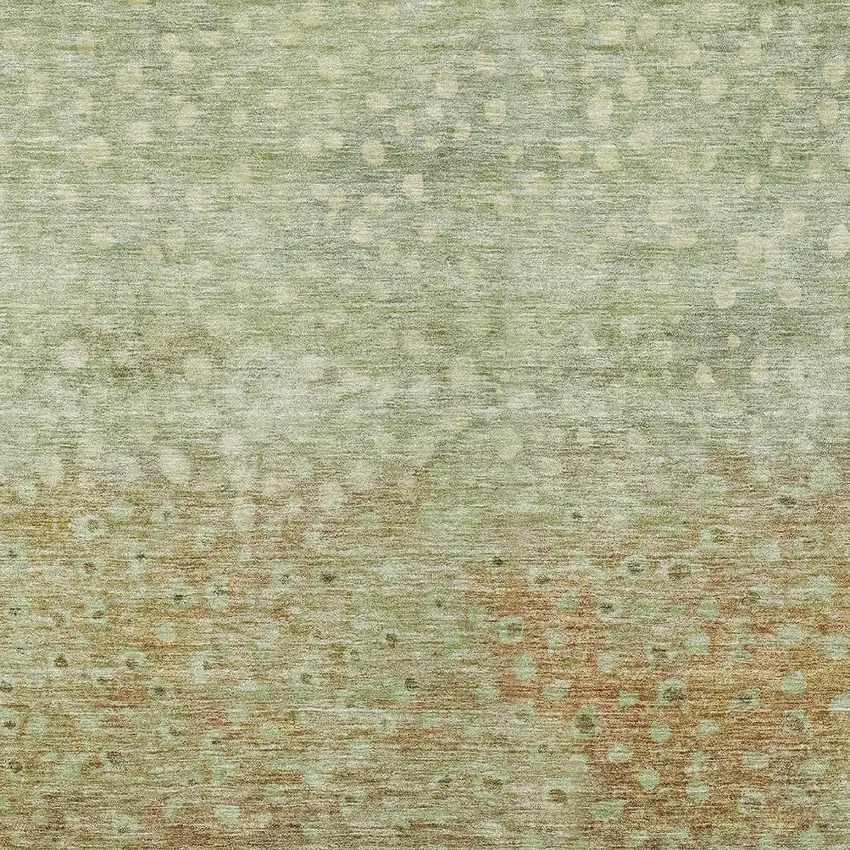 Artichoke Green Ivory And Brown Abstract Washable Indoor Outdoor Area Rug Photo 5