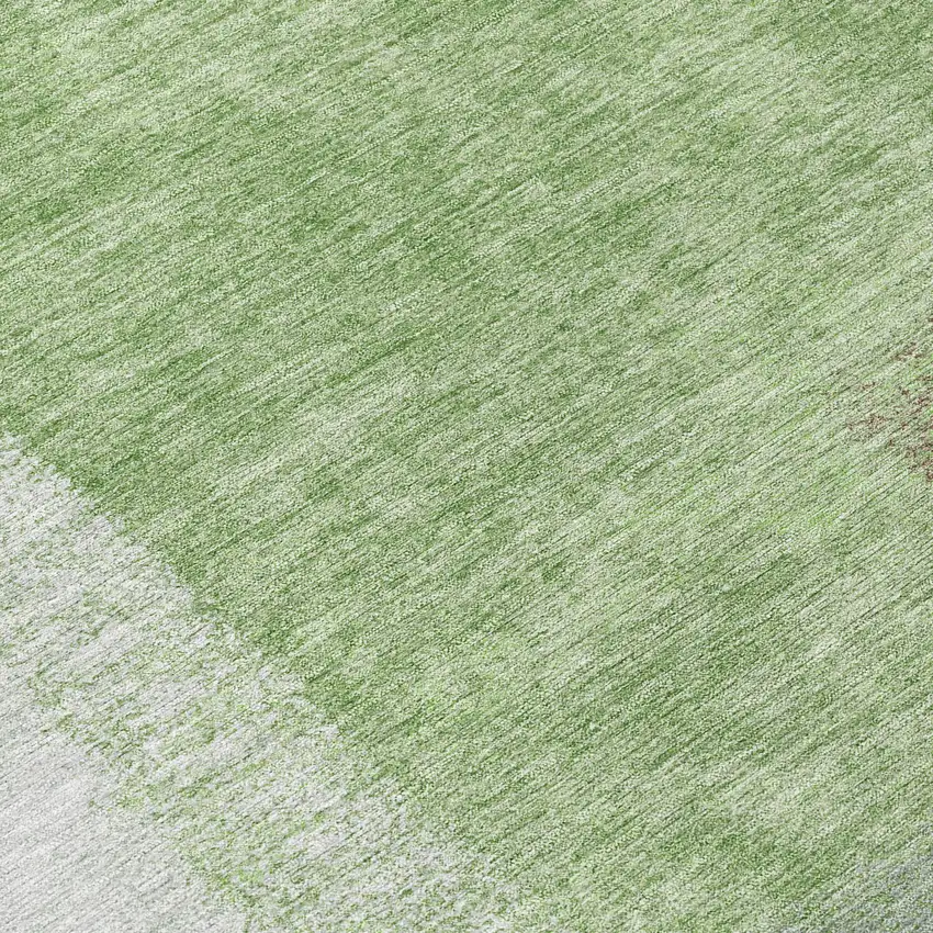 Artichoke Green Ivory And Brown Abstract Washable Indoor Outdoor Area Rug Photo 7