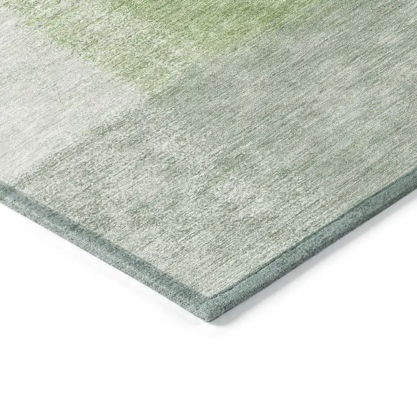 Artichoke Green Ivory And Brown Abstract Washable Indoor Outdoor Area Rug Photo 6