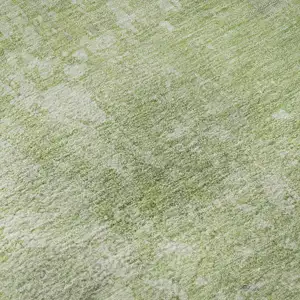 Photo of Artichoke Green Ivory And Gray Abstract Washable Area Rug With UV Protection
