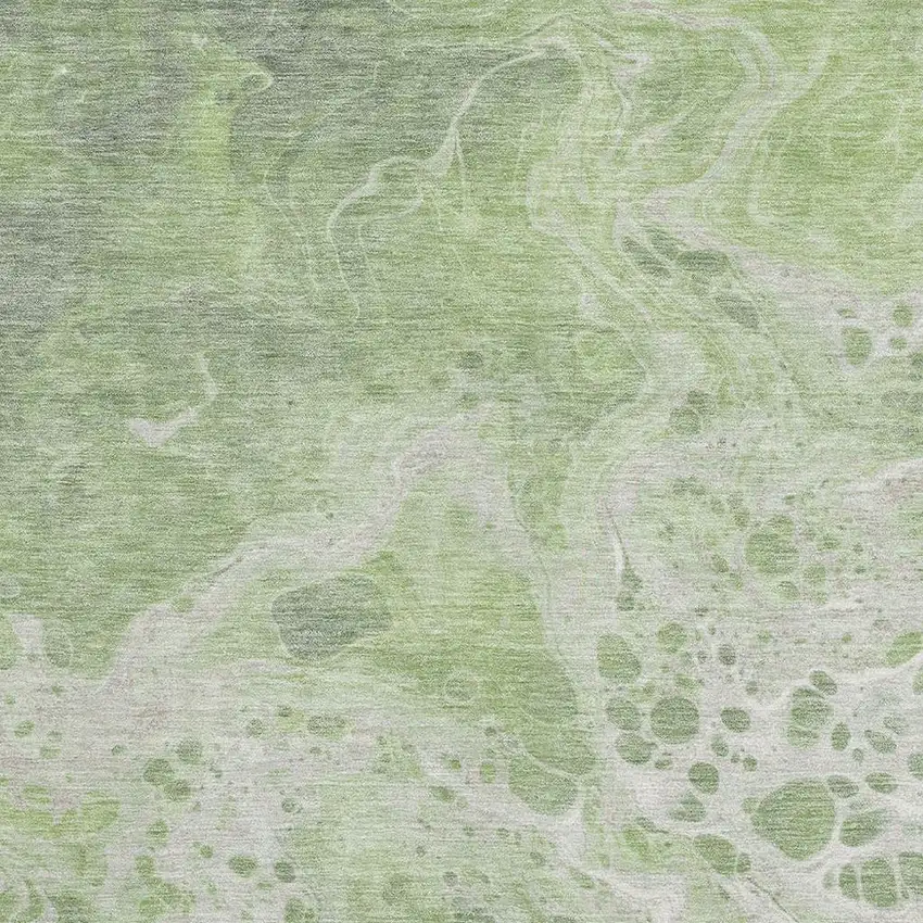 Artichoke Green Ivory And Gray Abstract Washable Area Rug With UV Protection Photo 2