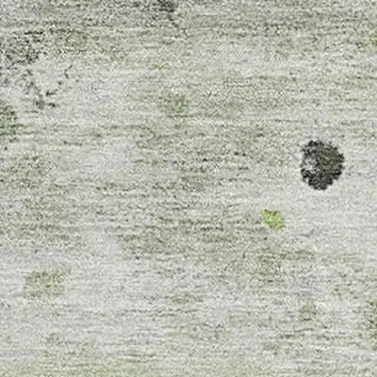 Artichoke Green Ivory And Gray Abstract Washable Area Rug With UV Protection Photo 3