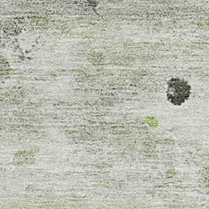 Artichoke Green Ivory And Gray Abstract Washable Area Rug With UV Protection Photo 3