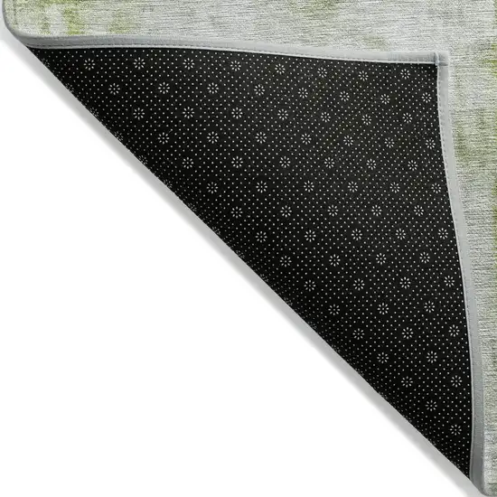 Artichoke Green Ivory And Gray Abstract Washable Indoor Outdoor Area Rug Photo 3