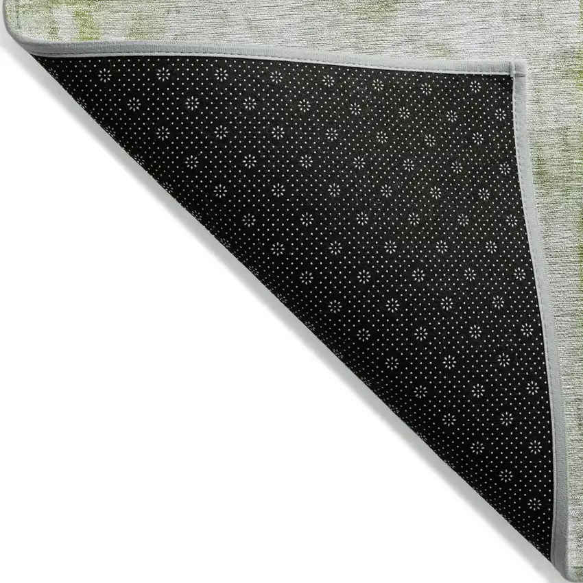 Artichoke Green Ivory And Gray Abstract Washable Indoor Outdoor Area Rug Photo 3