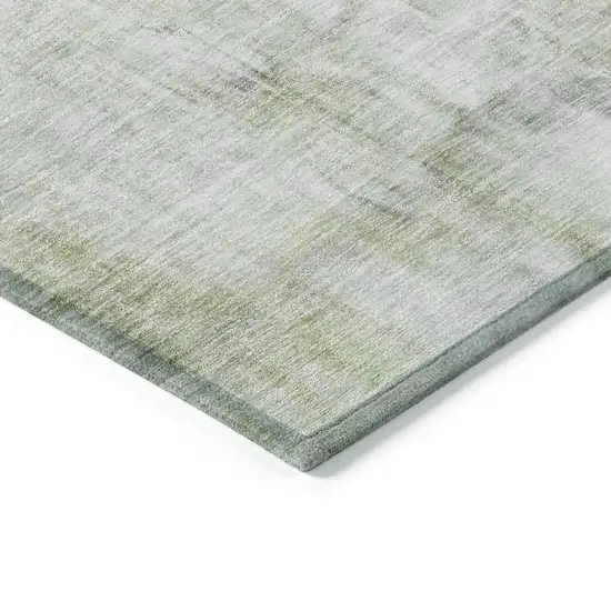 Artichoke Green Ivory And Gray Abstract Washable Indoor Outdoor Area Rug Photo 4