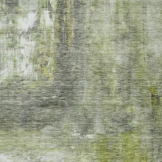 Artichoke Green Ivory And Gray Abstract Washable Indoor Outdoor Area Rug Photo 5