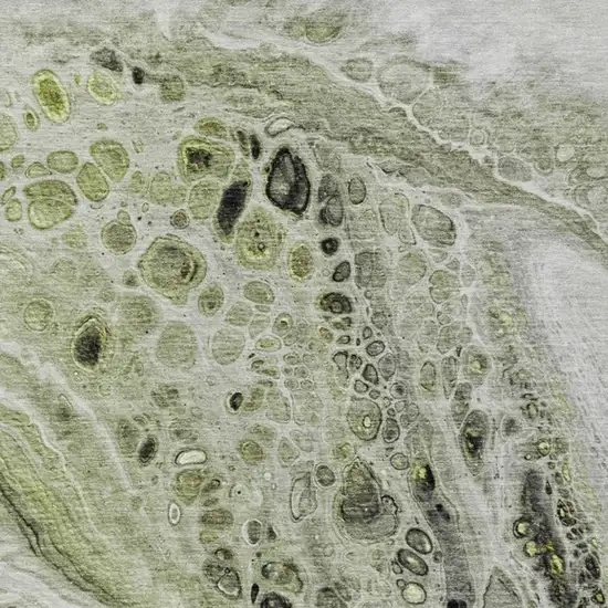 Artichoke Green Ivory And Gray Abstract Washable Indoor Outdoor Area Rug Photo 4