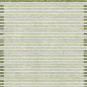 Photo of Artichoke Green Ivory And Gray Striped Washable Area Rug With UV Protection