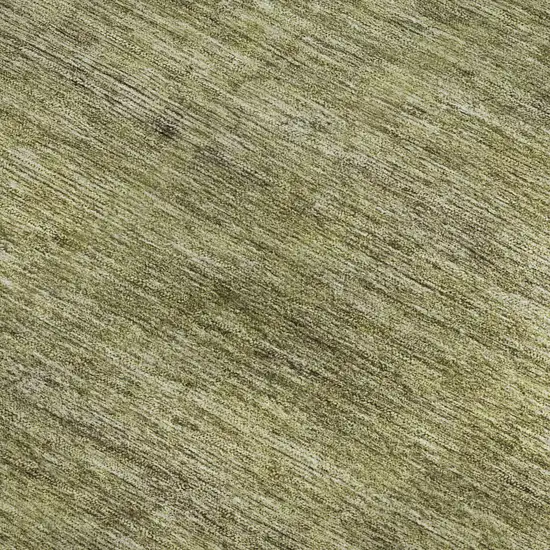 Artichoke Green Ivory And Gray Striped Washable Area Rug With UV Protection Photo 2