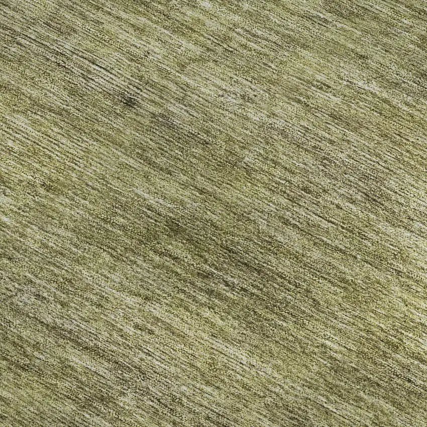 Artichoke Green Ivory And Gray Striped Washable Area Rug With UV Protection Photo 2