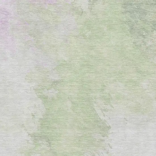 Artichoke Green Ivory And Lavender Abstract Washable Area Rug With UV Protection Photo 2